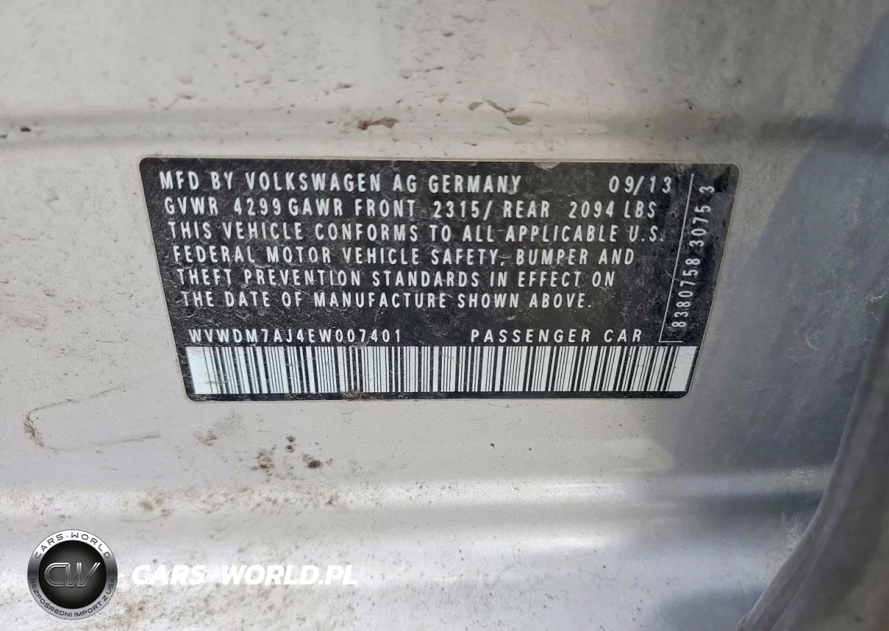 2014 Volkswagen Golf VIN:WVWDM7AJ4EW007401 - 12