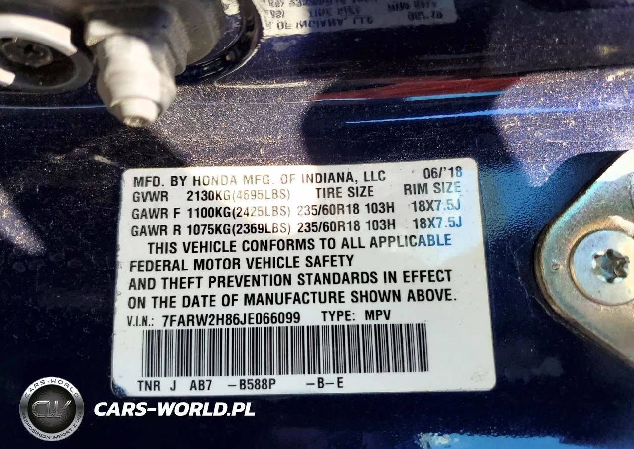 2018 Honda Cr-V Exl VIN:7FARW2H86JE066099 - 14