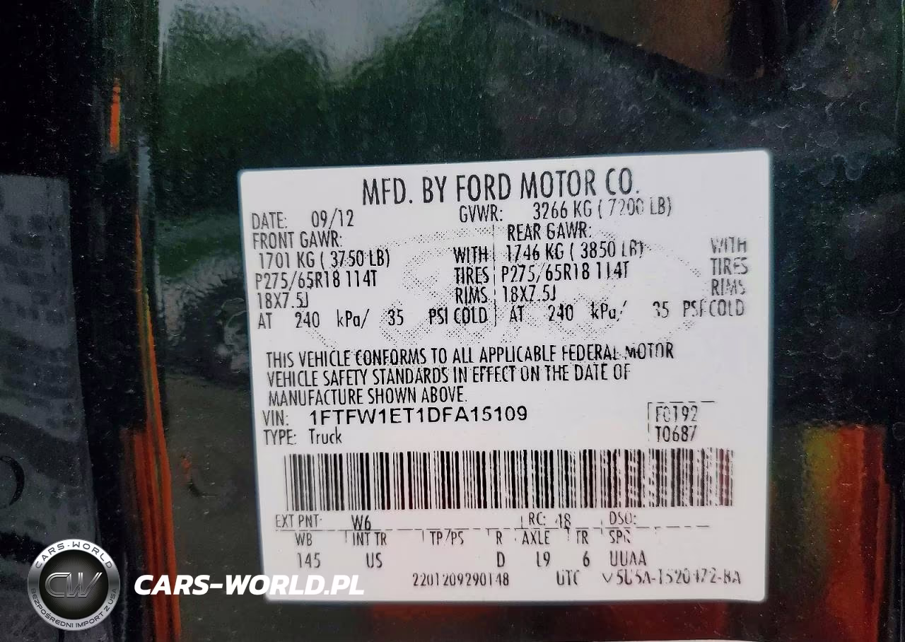 2013 Ford F150 Supercrew VIN:1FTFW1ET1DFA15109 - 12