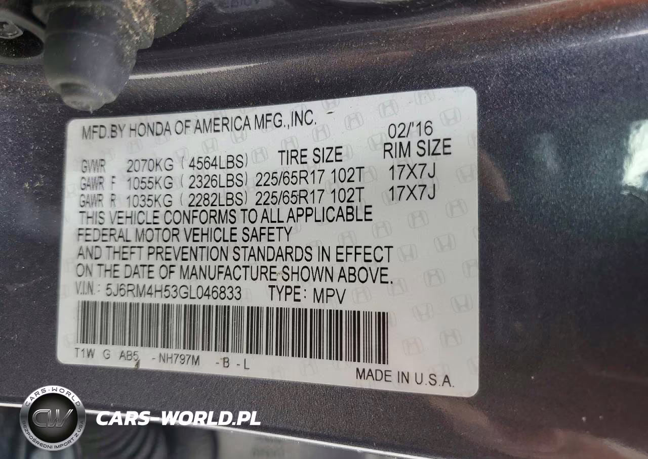 2016 Honda Cr-V Ex VIN:5J6RM4H53GL046833 - 14