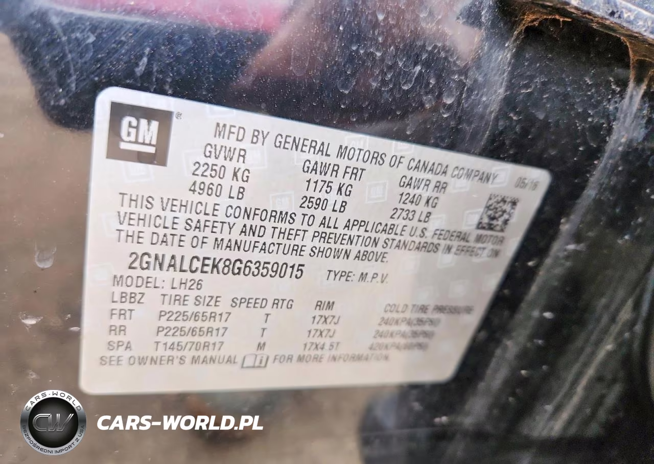2016 Chevrolet Equinox Lt VIN:2GNALCEK8G6359015 - 12