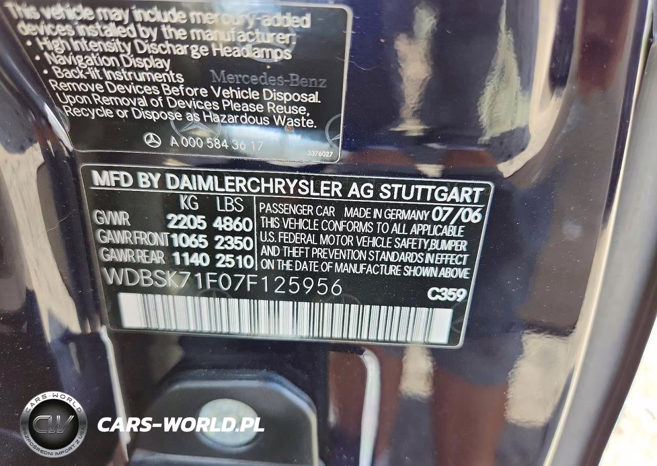 2007 Mercedes-Benz Sl 550 VIN:WDBSK71F07F125956 - 13