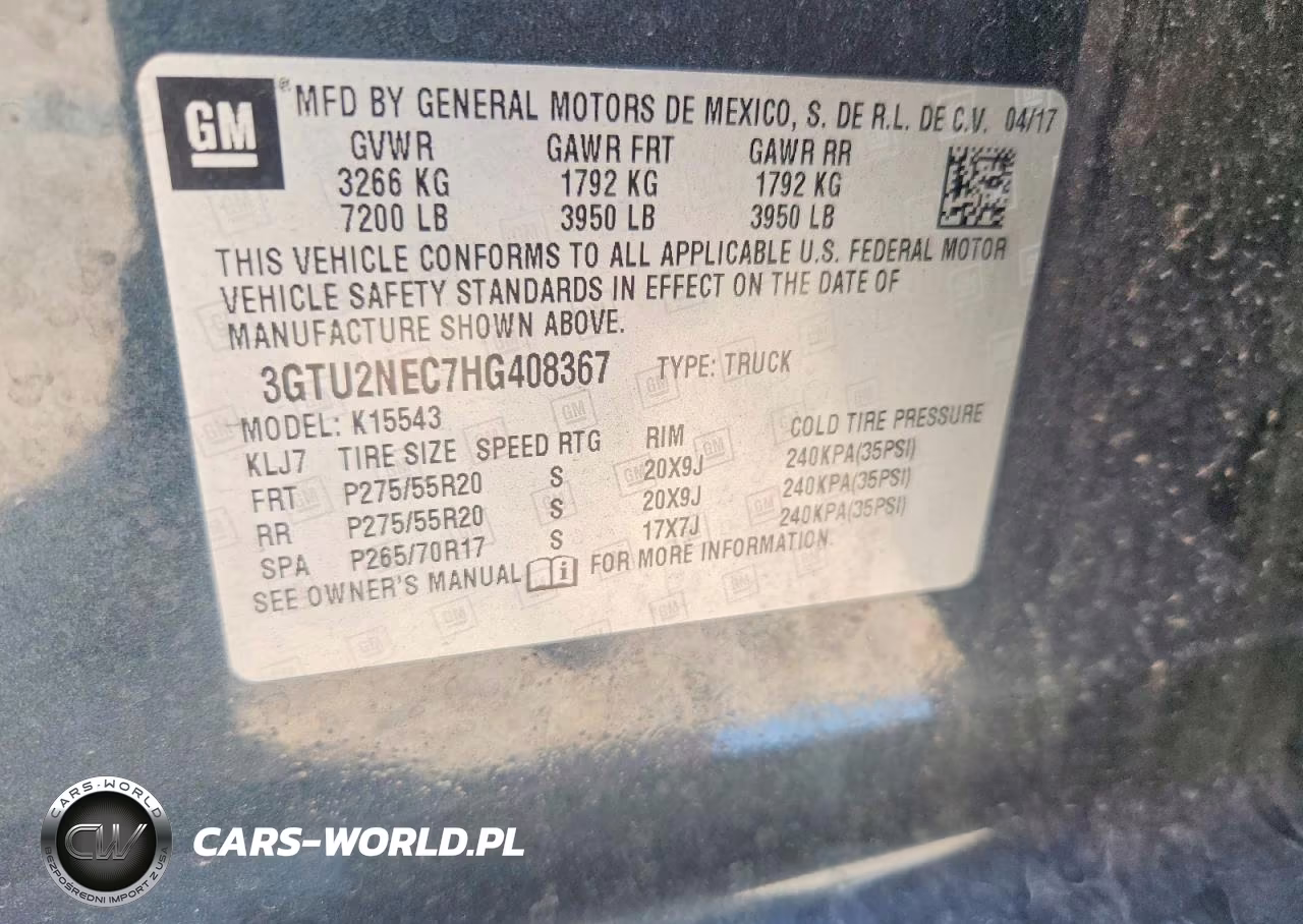 2017 GMC Sierra K1500 Slt VIN:3GTU2NEC7HG408367 - 13