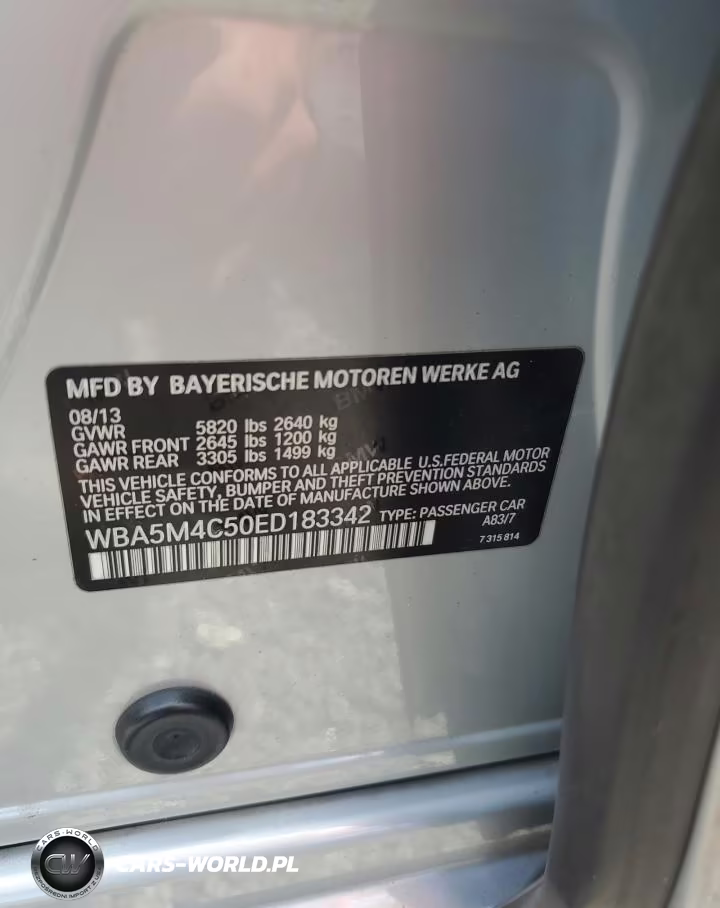 2014 BMW 535 Xigt VIN:WBA5M4C50ED183342 - 12