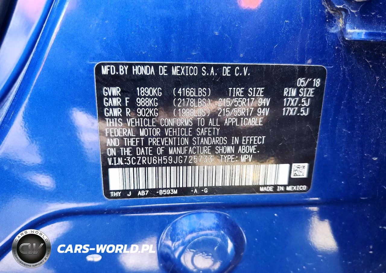2018 Honda Hr-V Ex VIN:3CZRU6H59JG725733 - 14