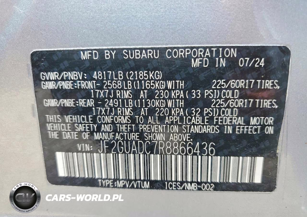 2024 Subaru Crosstrek Premium VIN:JF2GUADC7R8866436 - 12