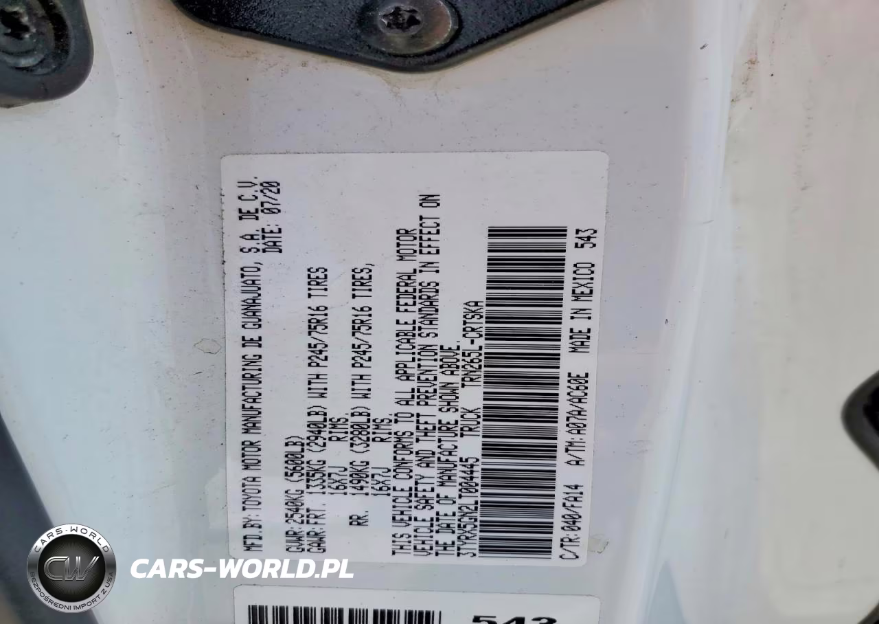 2020 Toyota Tacoma Sr VIN:3TYRX5GN2LT004445 - 12