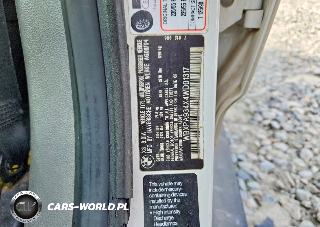 2004 BMW X3 3.0I VIN:WBXPA934X4WD01317 - 13
