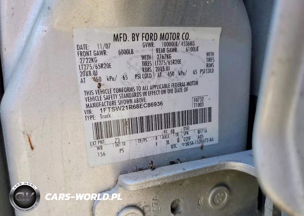2008 Ford F250 Super Duty VIN:1FTSW21R68EC86936 - 12
