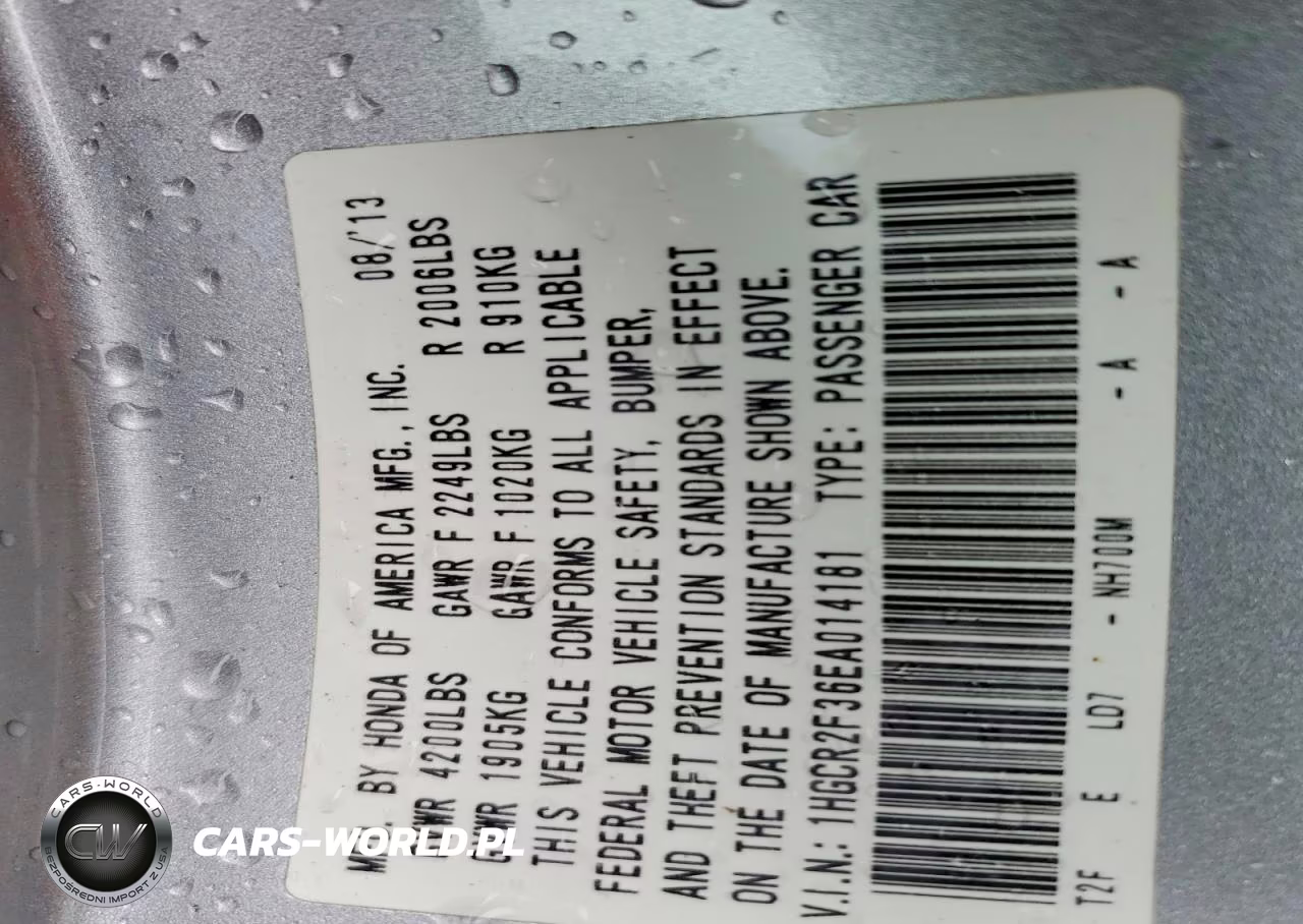 2014 Honda Accord Lx VIN:1HGCR2F36EA014181 - 12