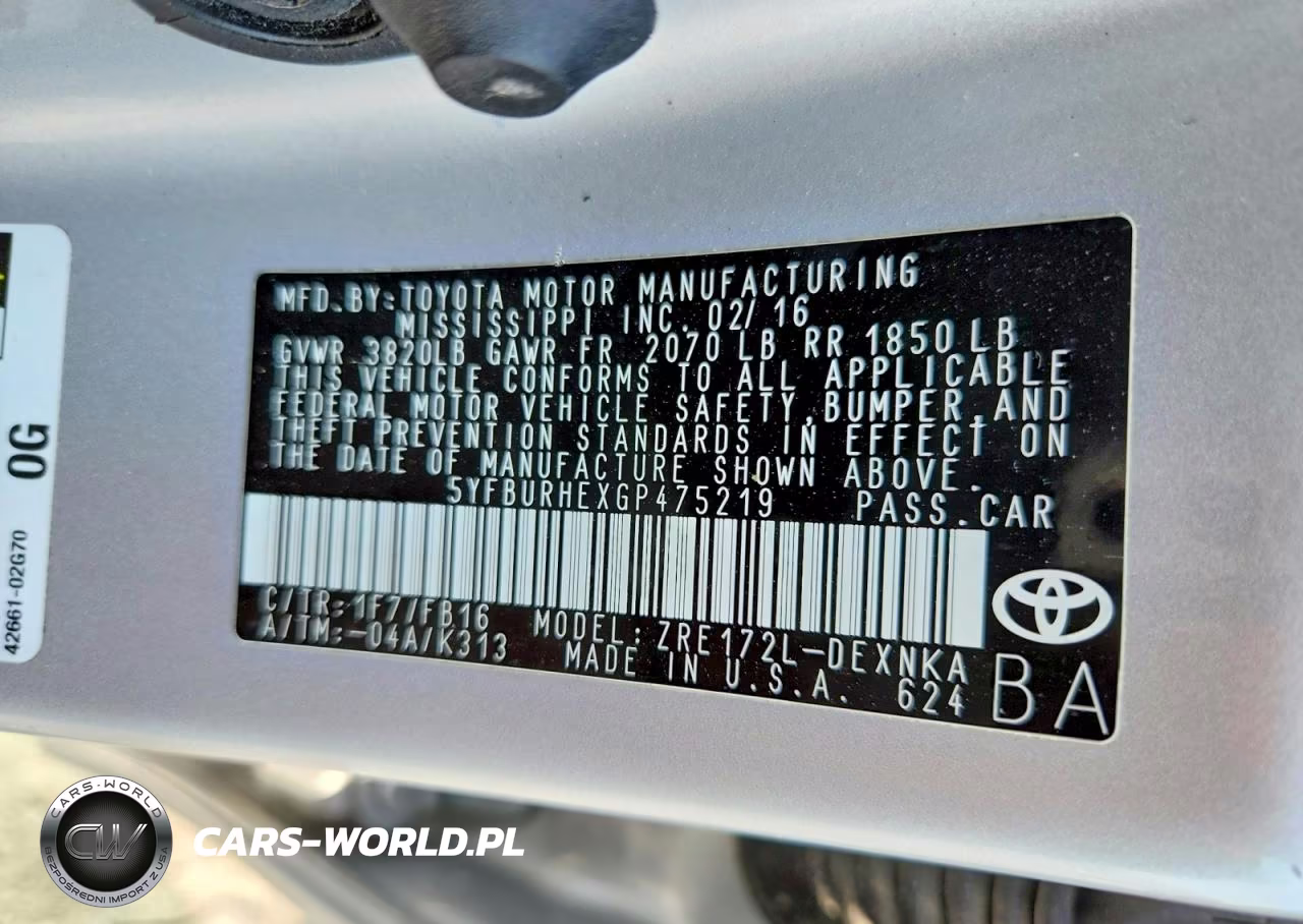 2016 Toyota Corolla Le VIN:5YFBURHEXGP475219 - 12