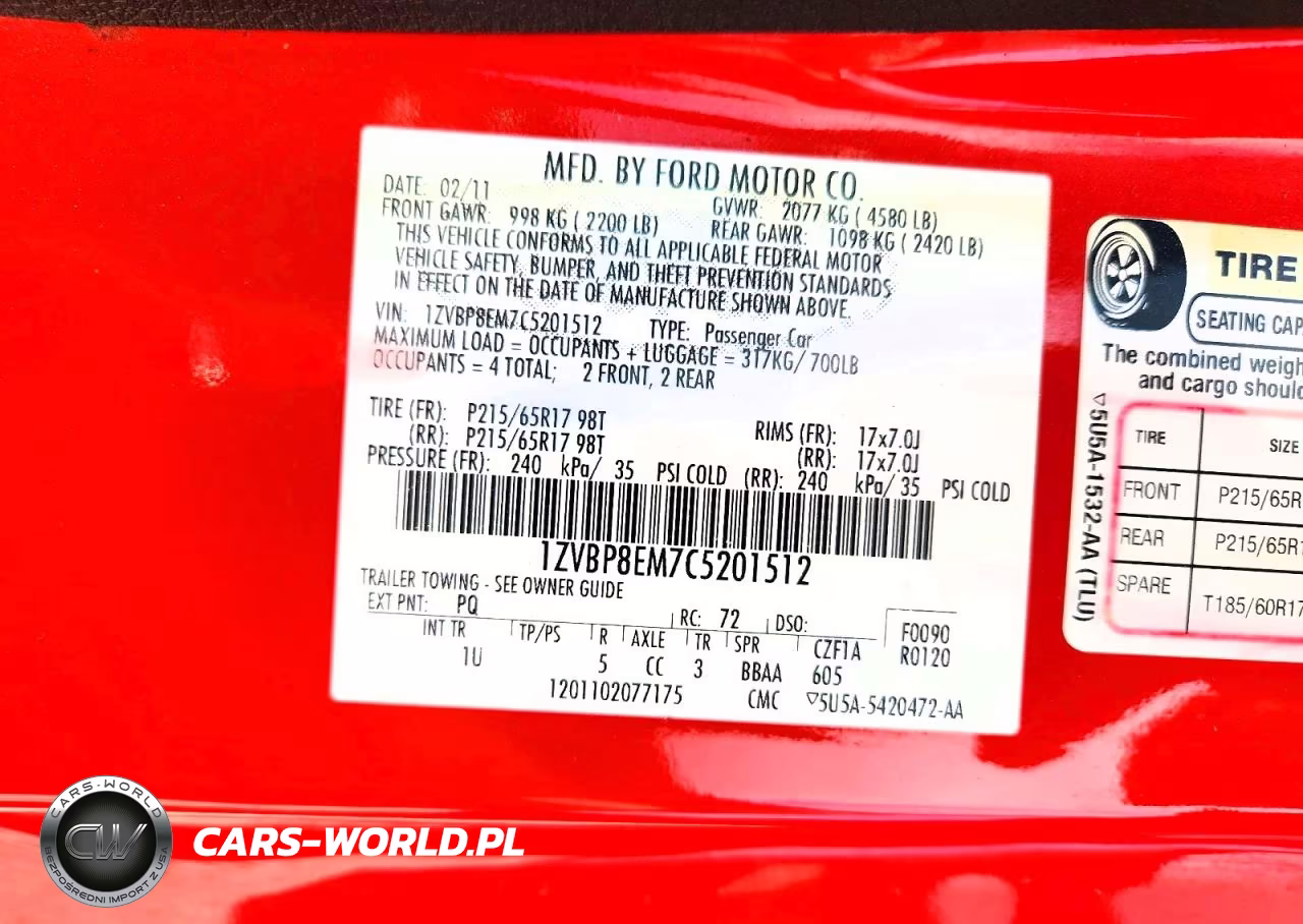 2012 Ford Mustang VIN:1ZVBP8EM7C5201512 - 12