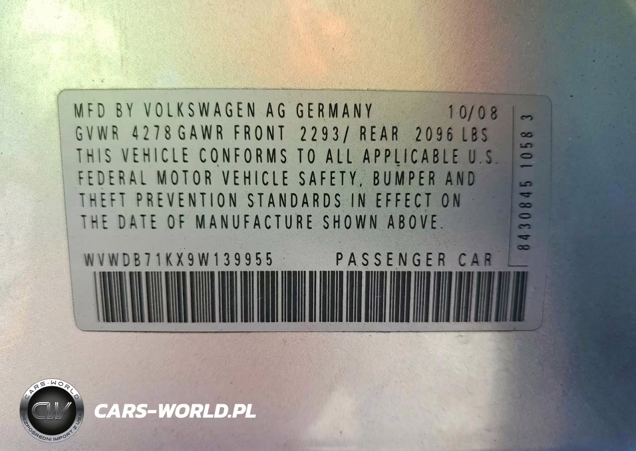 2009 Volkswagen Rabbit VIN:WVWDB71KX9W139955 - 12