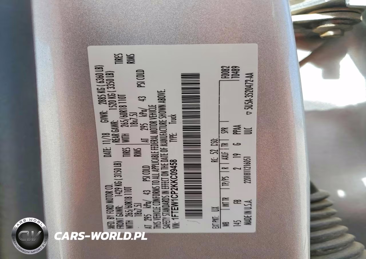 2019 Ford F150 Supercrew VIN:1FTEW1CP2KKC09458 - 12
