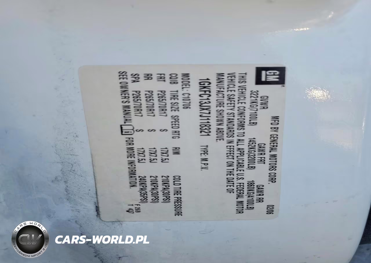 2007 GMC Yukon VIN:1GKFC13JX7J118321 - 14