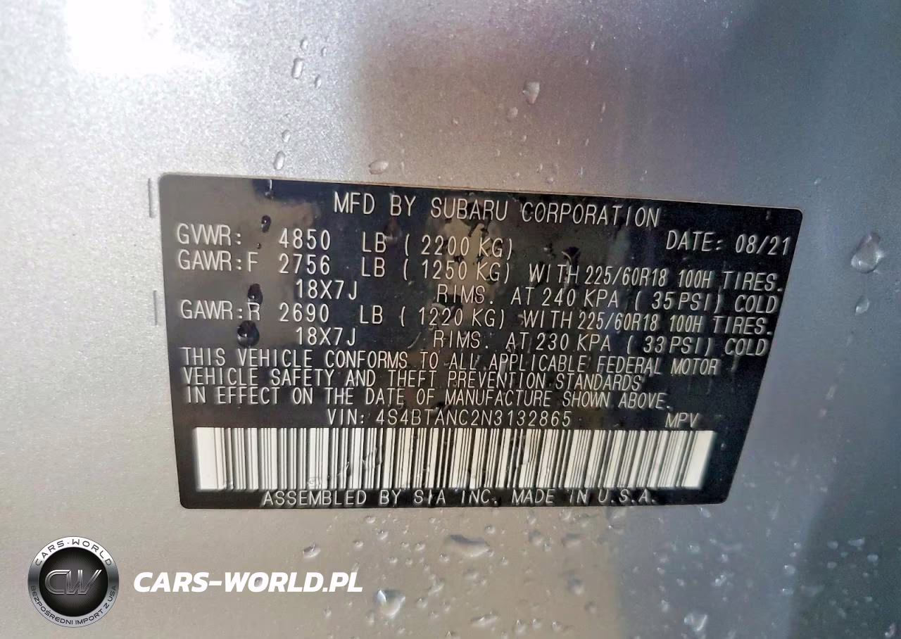 2022 Subaru Outback Limited VIN:4S4BTANC2N3132865 - 14