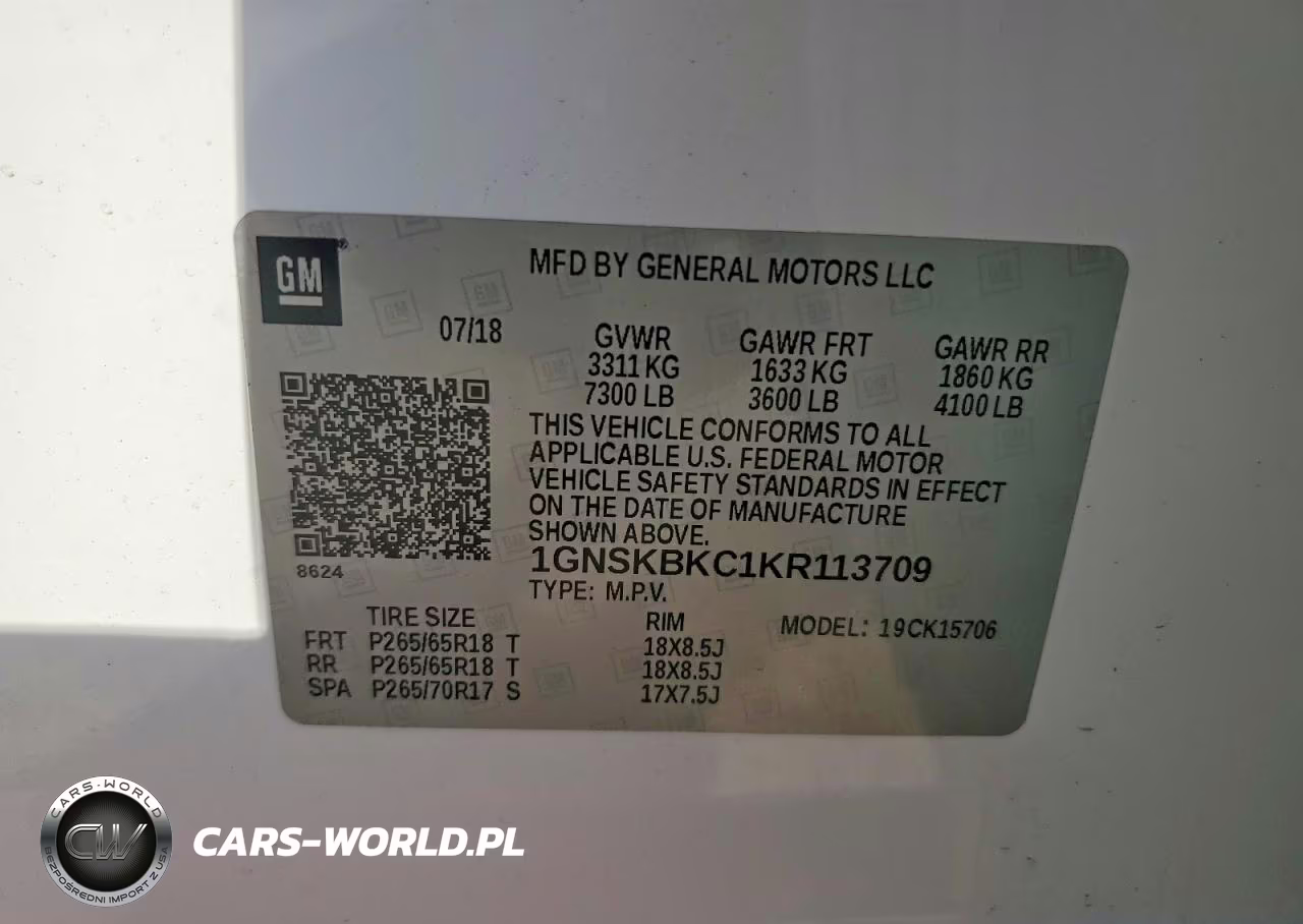 2019 Chevrolet Tahoe K1500 Lt VIN:1GNSKBKC1KR113709 - 14