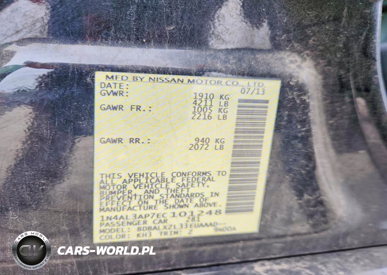 2014 Nissan Altima 2.5 VIN:1N4AL3AP7EC101248 - 12