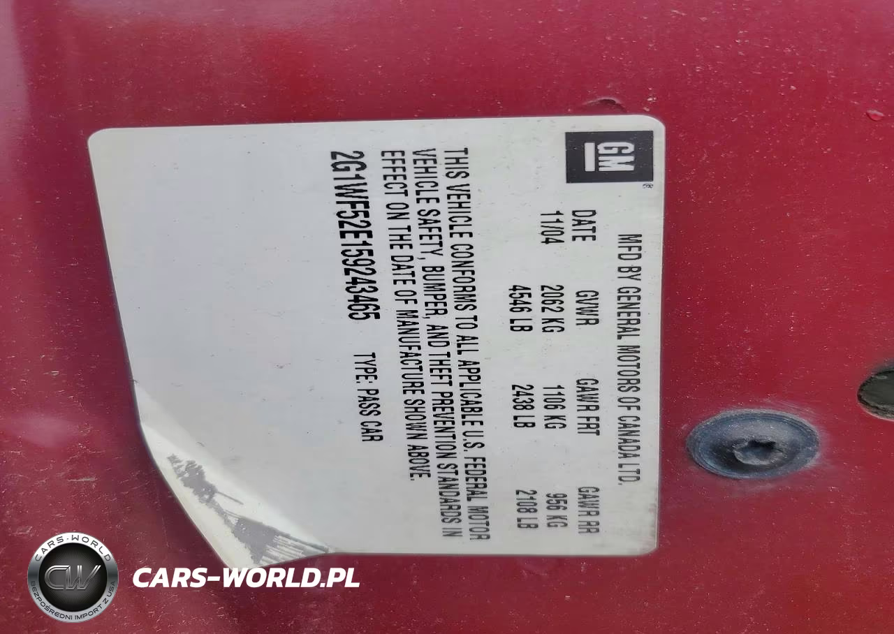 2005 Chevrolet Impala VIN:2G1WF52E159243465 - 12