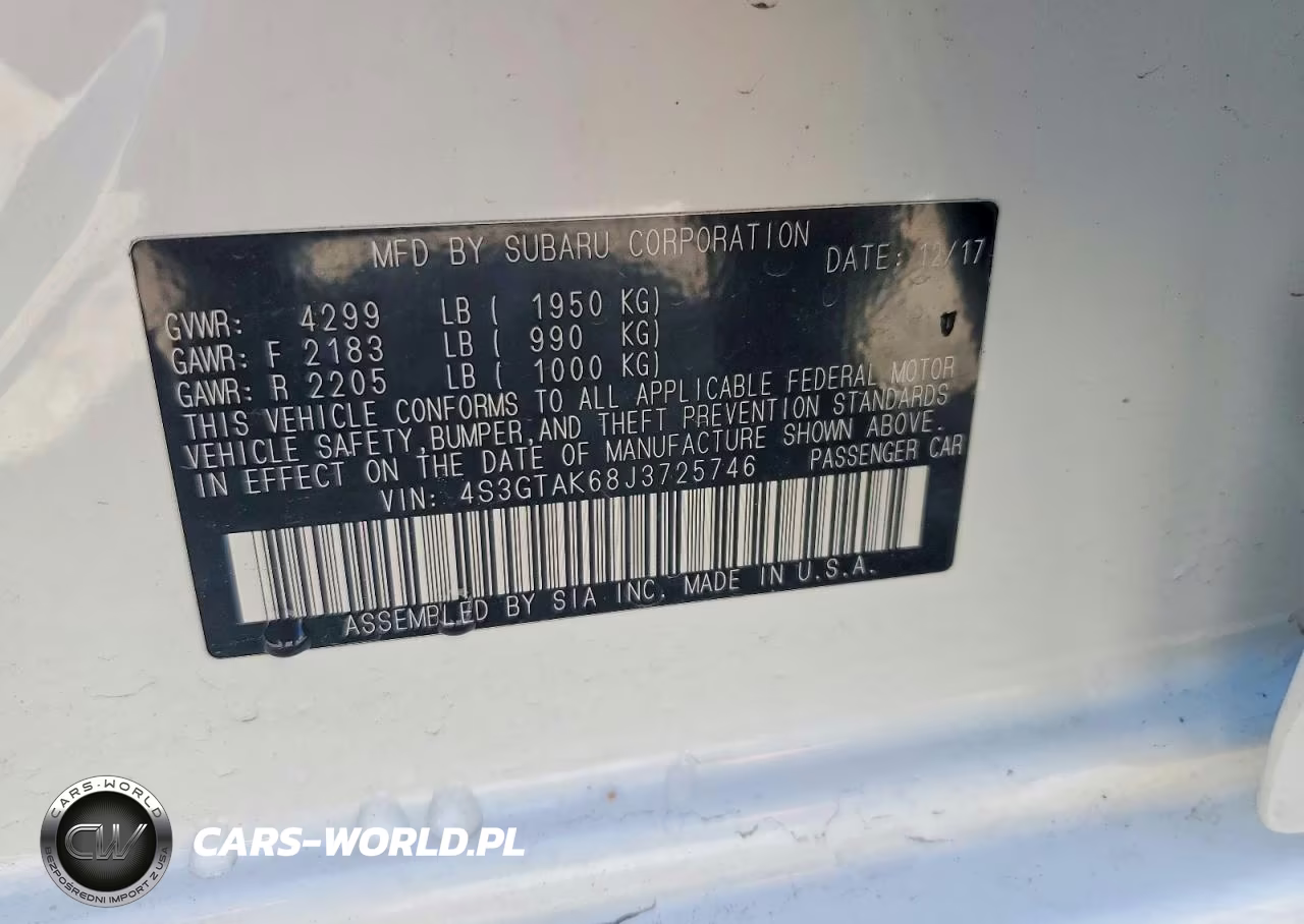 2018 Subaru Impreza Sport VIN:4S3GTAK68J3725746 - 12