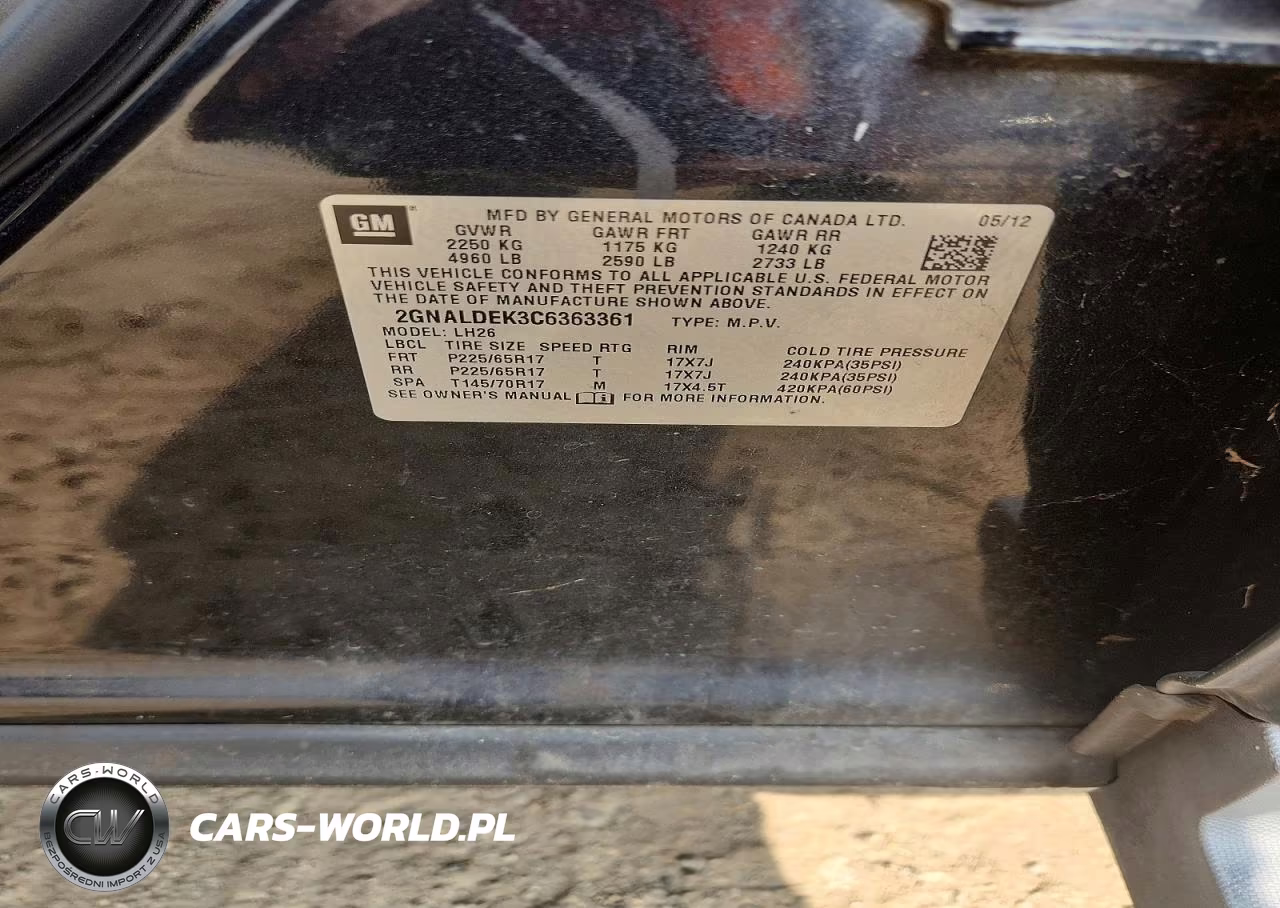 2012 Chevrolet Equinox Lt VIN:2GNALDEK3C6363361 - 13