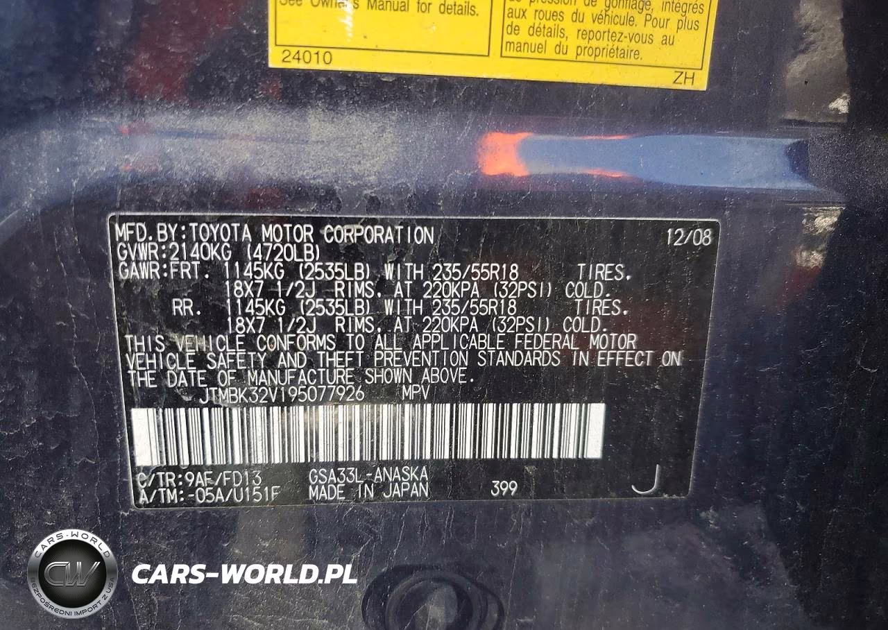 2009 Toyota Rav4 Sport VIN:JTMBK32V195077926 - 14