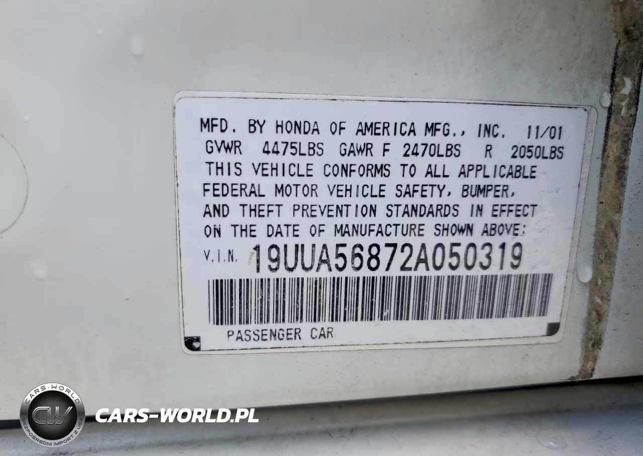 2002 Acura 3.2Tl Type-S VIN:19UUA56872A050319 - 12