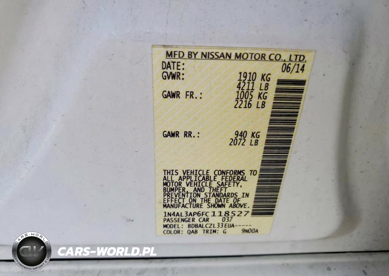 2015 Nissan Altima 2.5 S VIN:1N4AL3AP6FC118527 - 12