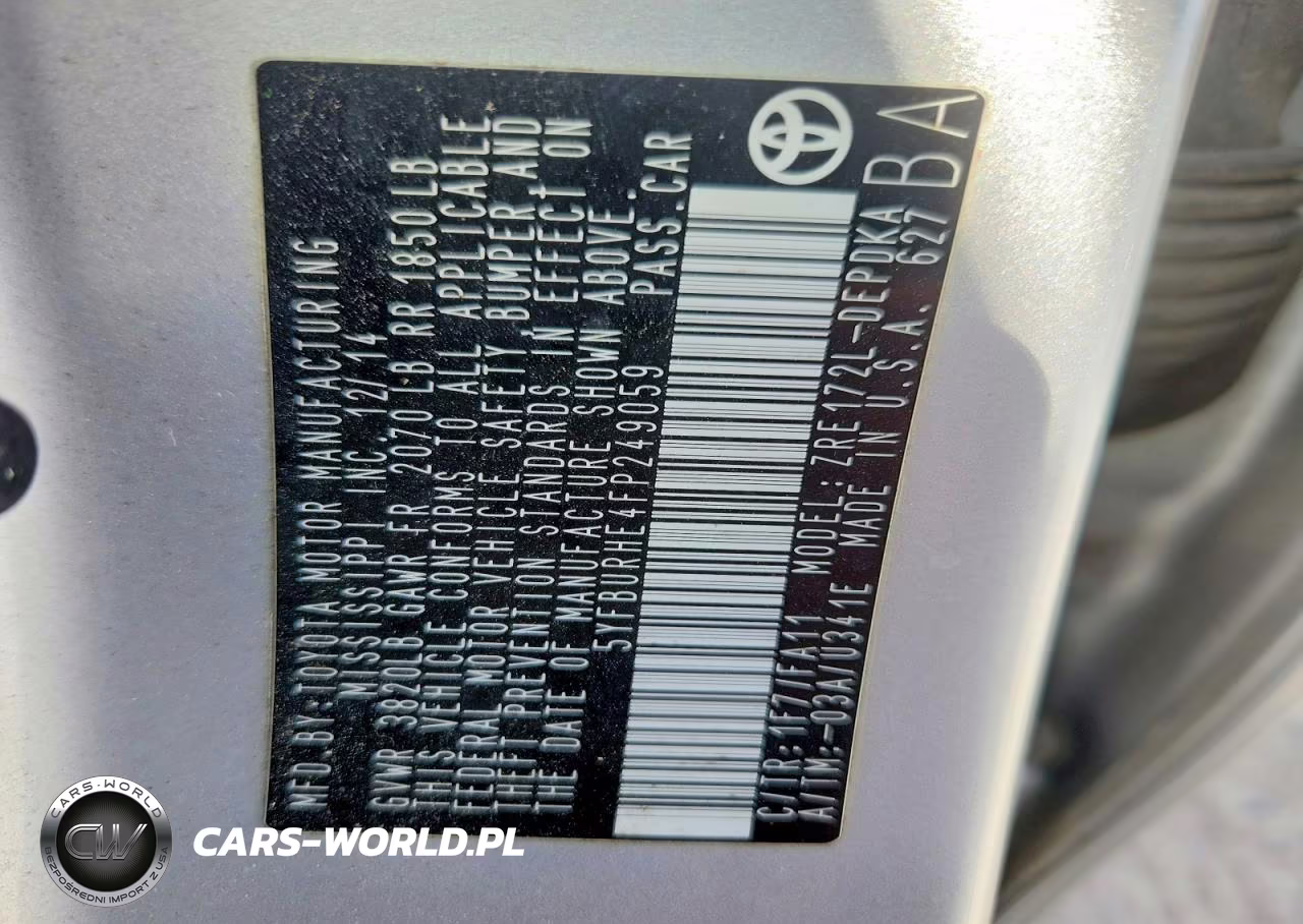 2015 Toyota Corolla L VIN:5YFBURHE4FP249059 - 12