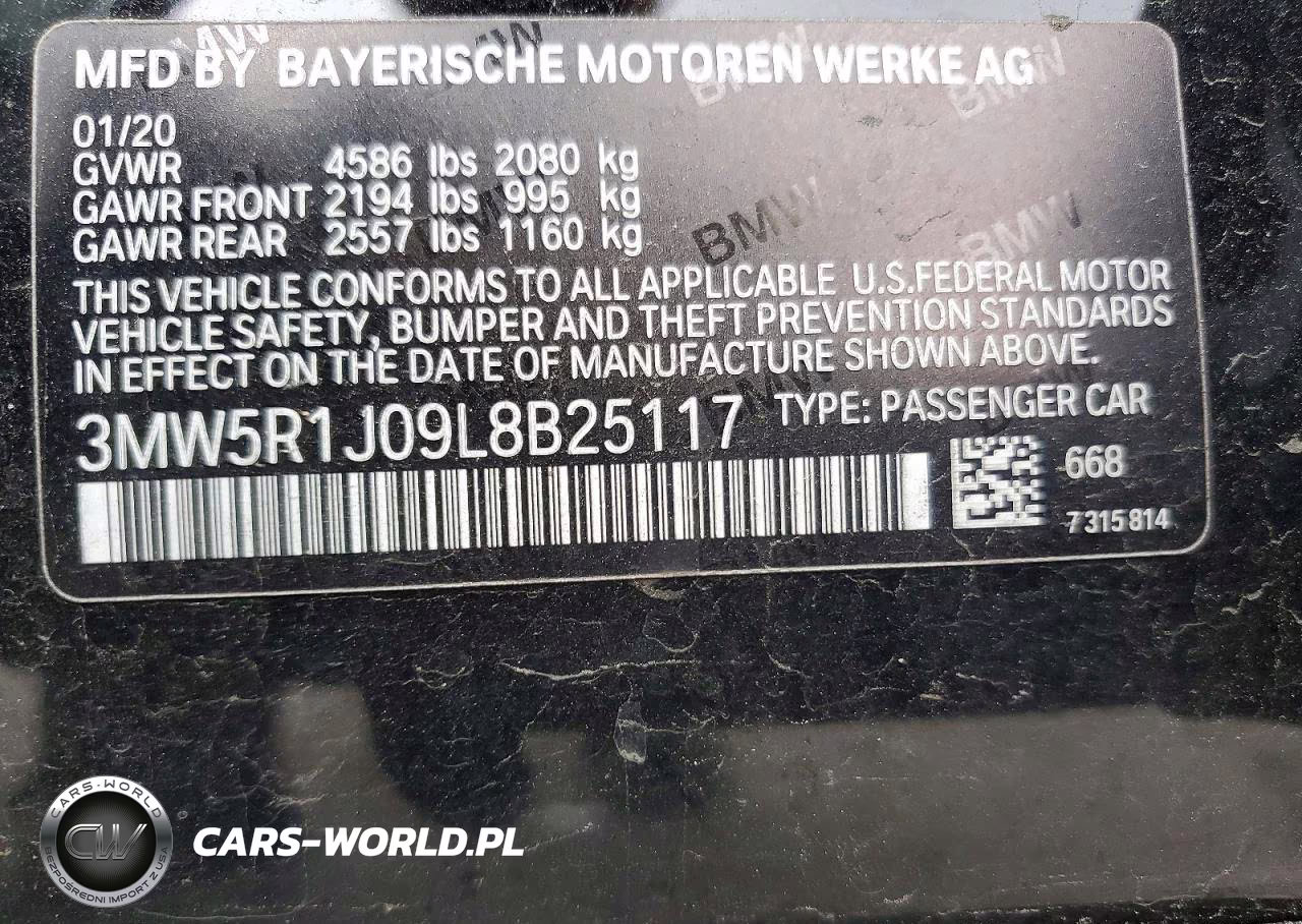 2020 BMW 330I VIN:3MW5R1J09L8B25117 - 12