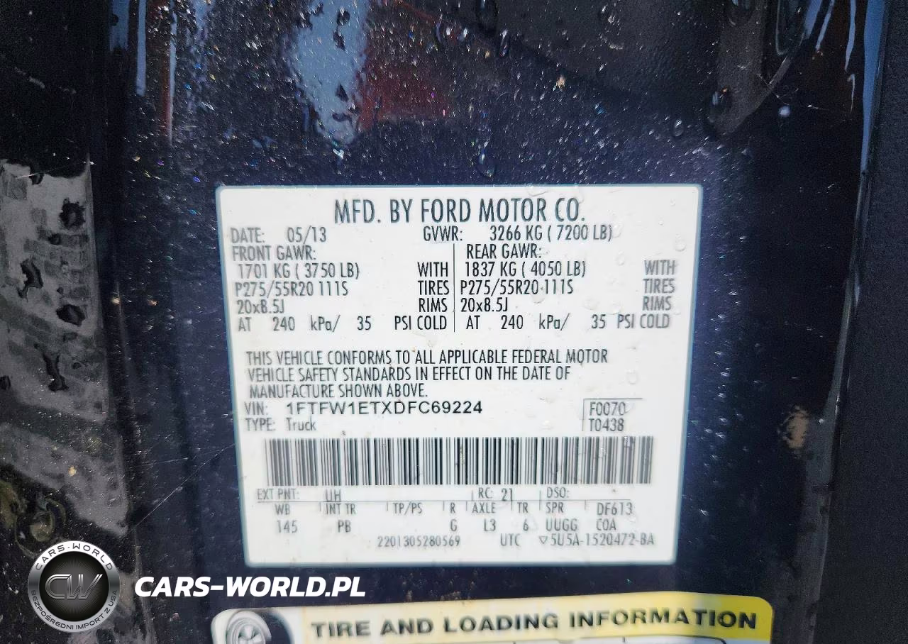 2013 Ford F150 Supercrew VIN:1FTFW1ETXDFC69224 - 12