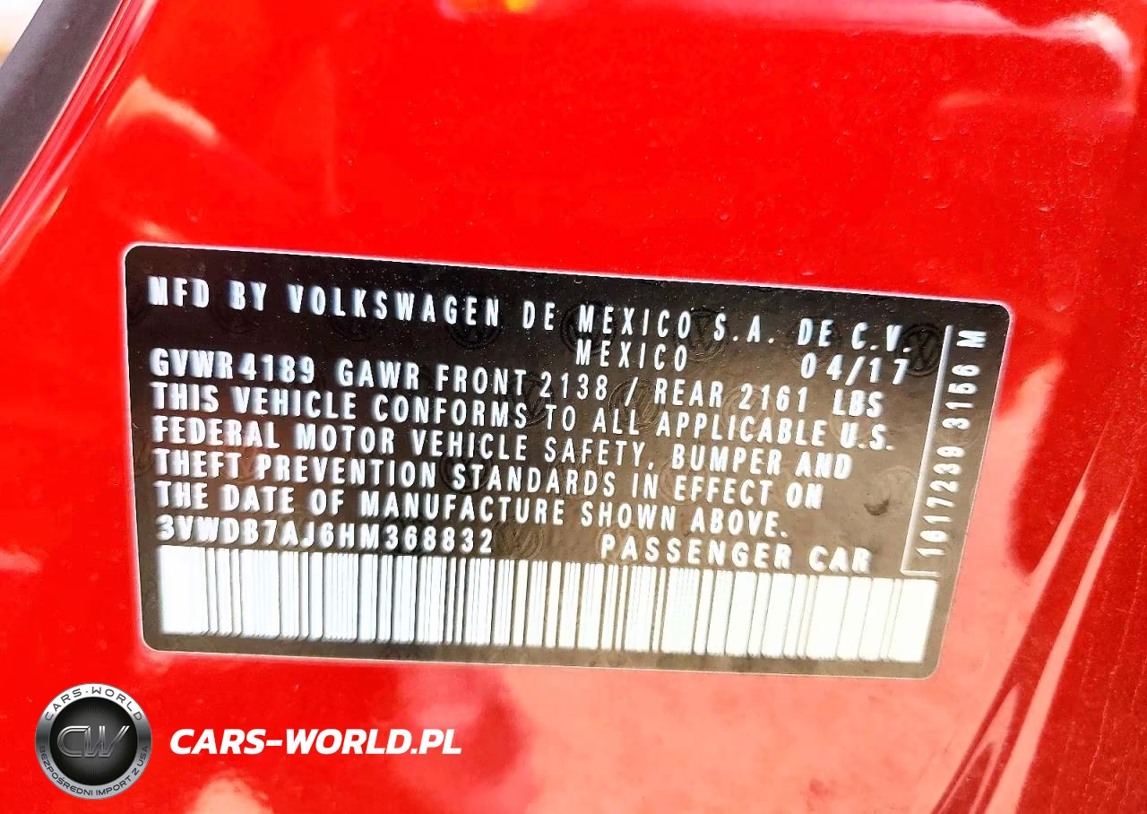 2017 Volkswagen Jetta Se VIN:3VWDB7AJ6HM368832 - 12