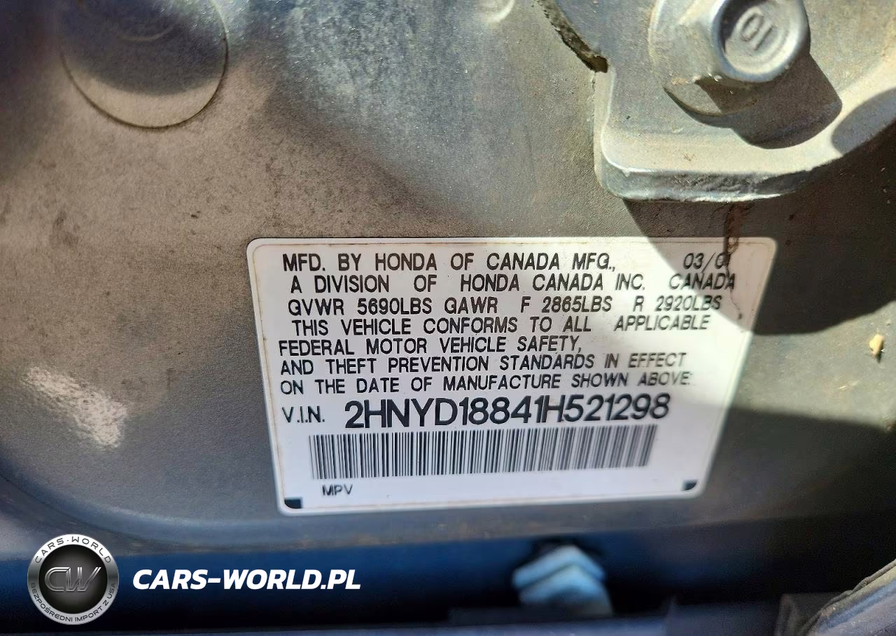 2001 Acura Mdx Touring VIN:2HNYD18841H521298 - 13
