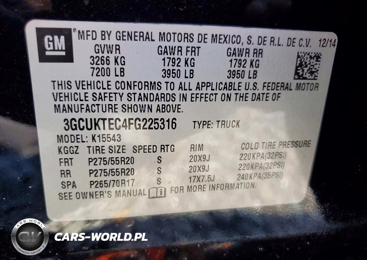 2015 Chevrolet Silverado K1500 High Country VIN:3GCUKTEC4FG225316 - 12