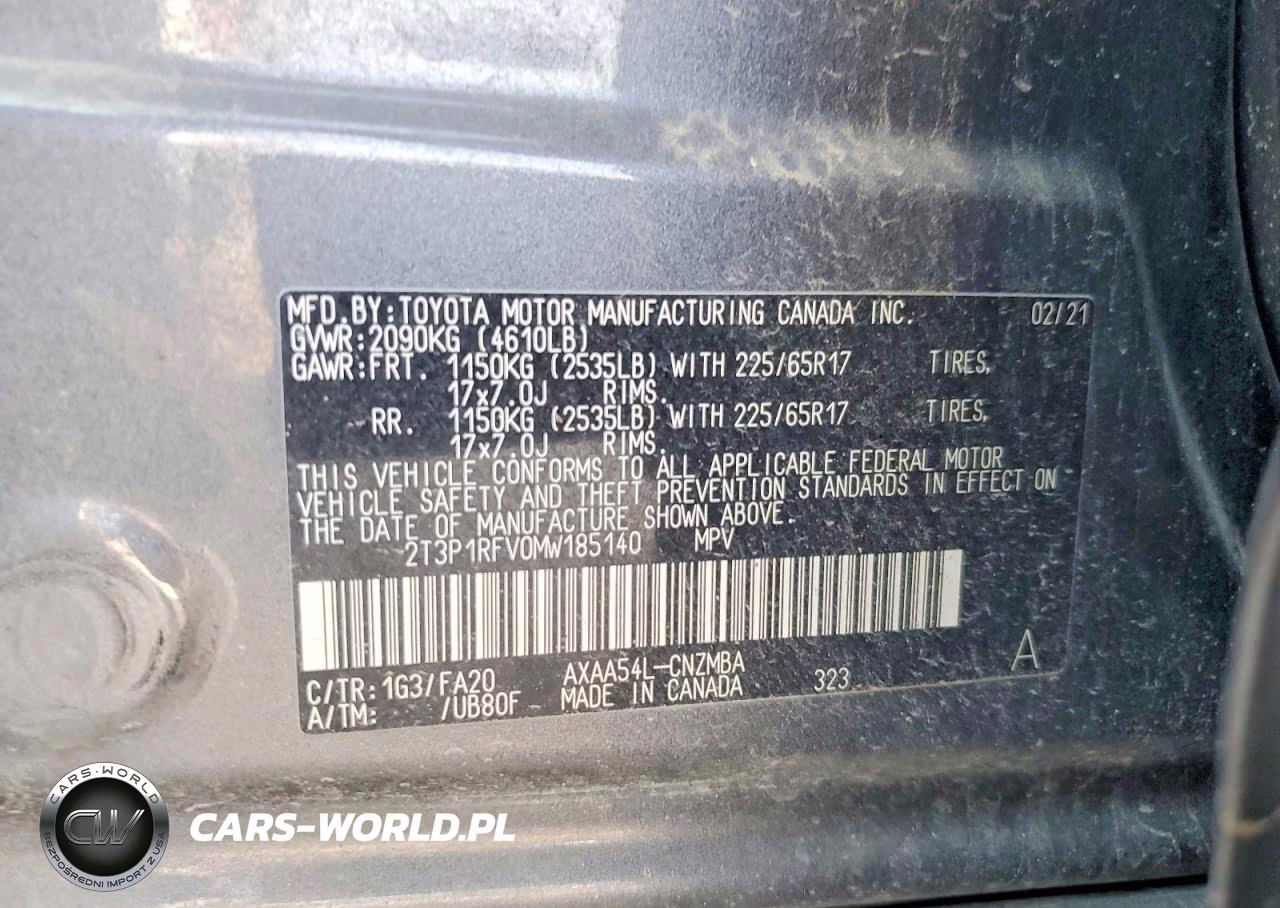 2021 Toyota Rav4 Xle VIN:2T3P1RFV0MW185140 - 12