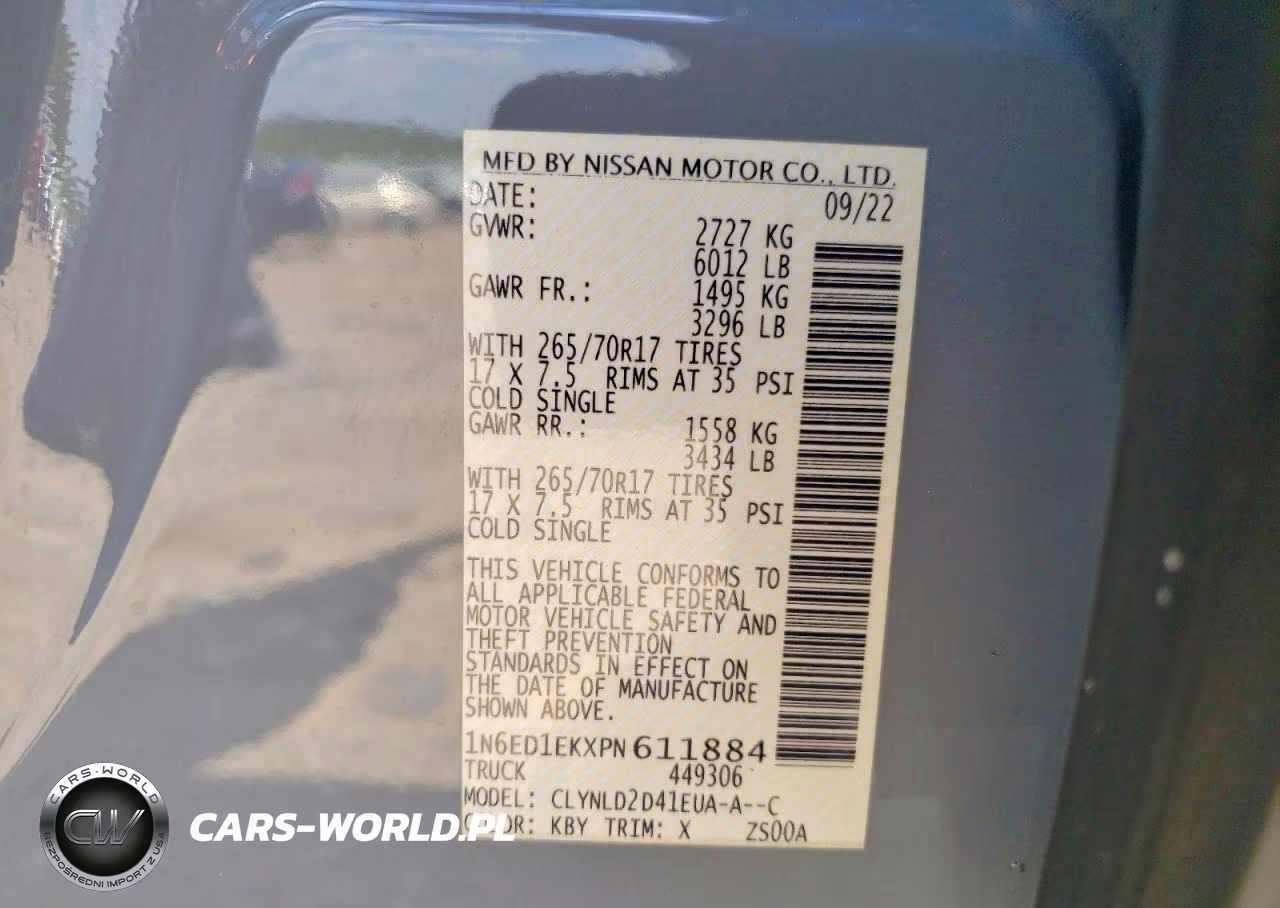2023 Nissan Frontier Pro-4X VIN:1N6ED1EKXPN611884 - 12