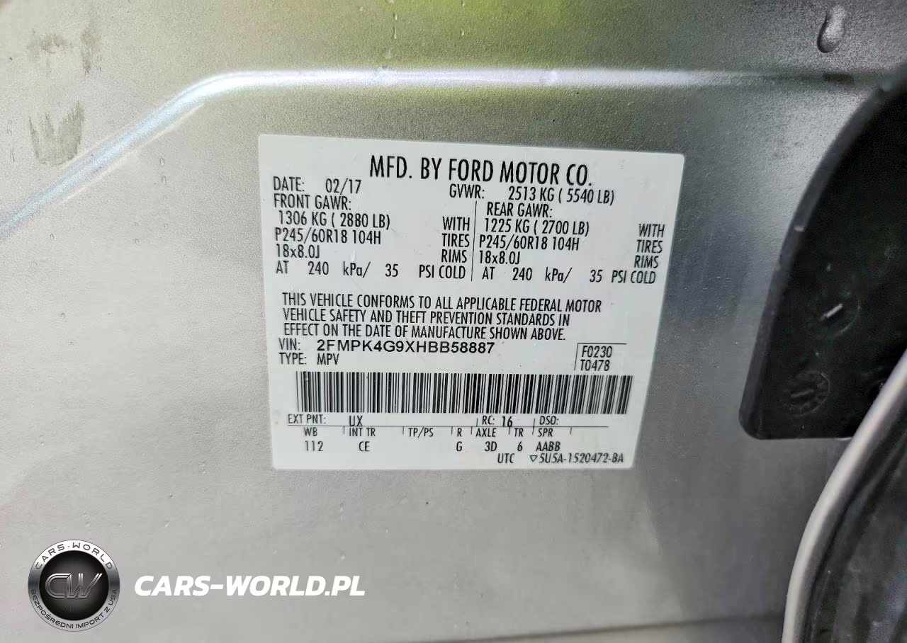 2017 Ford Edge Se VIN:2FMPK4G9XHBB58887 - 13