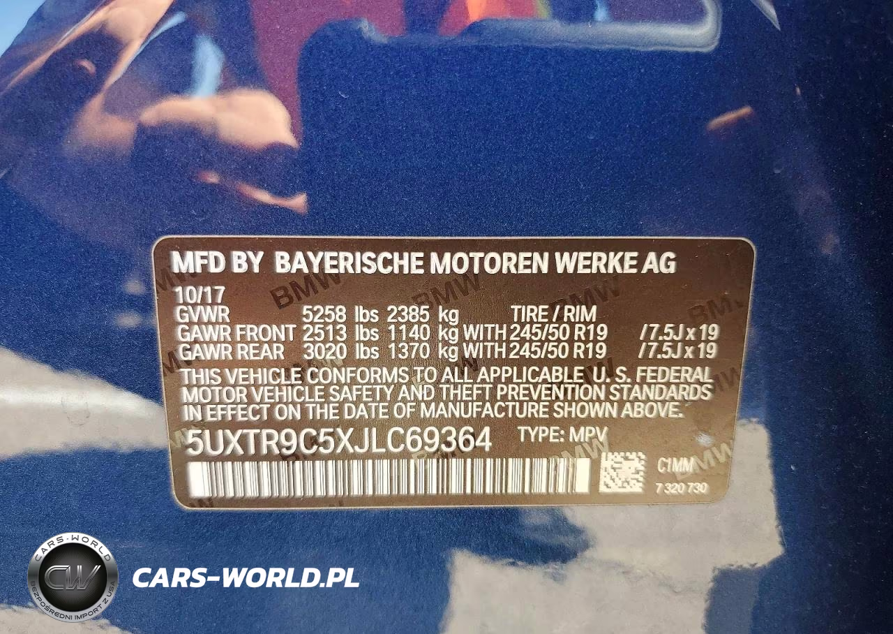 2018 BMW X3 xDrive30I VIN:5UXTR9C5XJLC69364 - 13