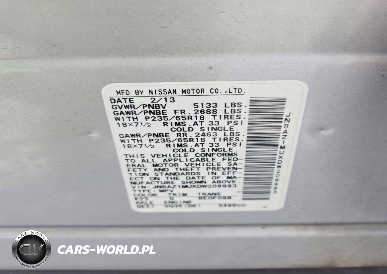 2013 Nissan Murano S VIN:JN8AZ1MUXDW209993 - 12