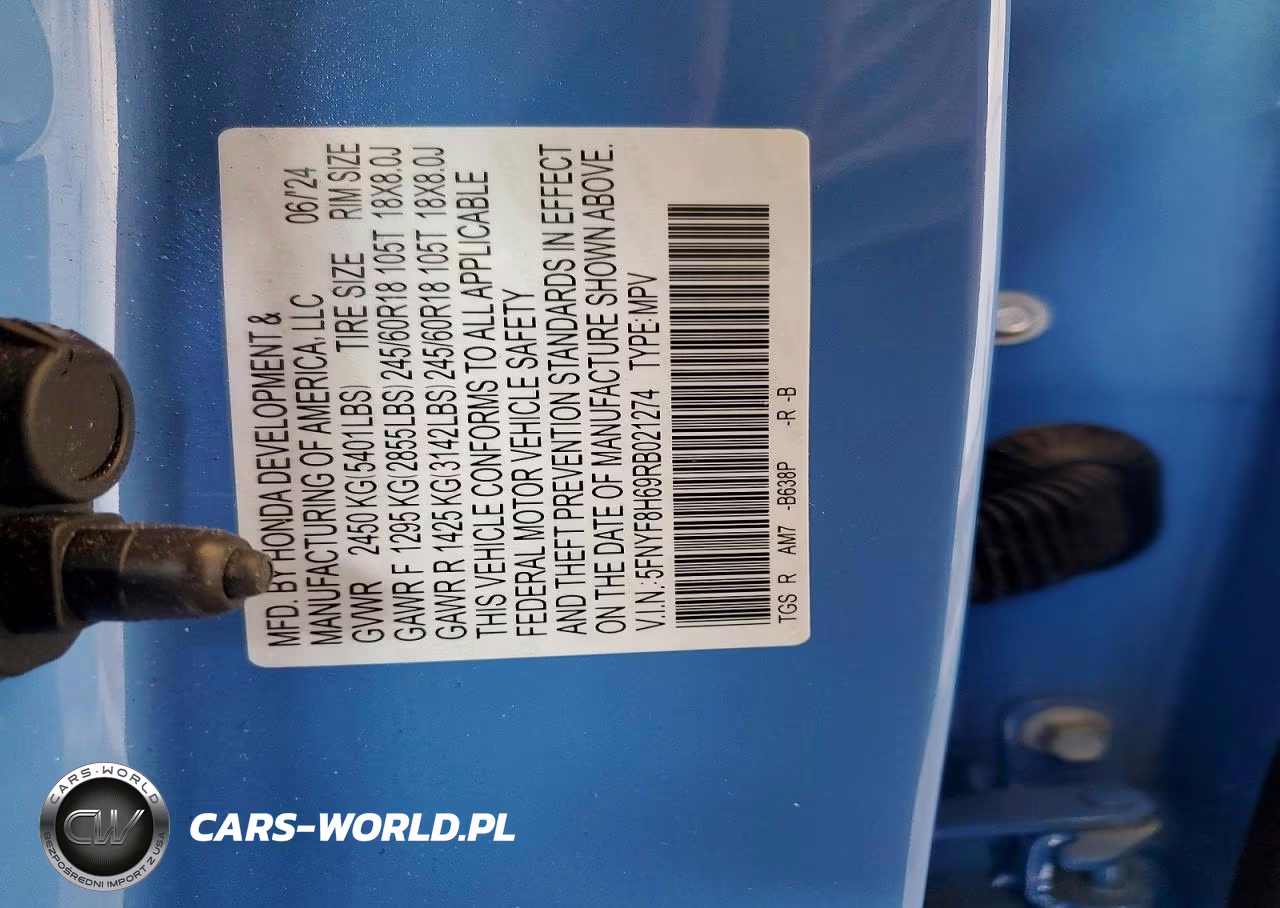 2024 Honda Passport Trail Sport VIN:5FNYF8H69RB021274 - 13