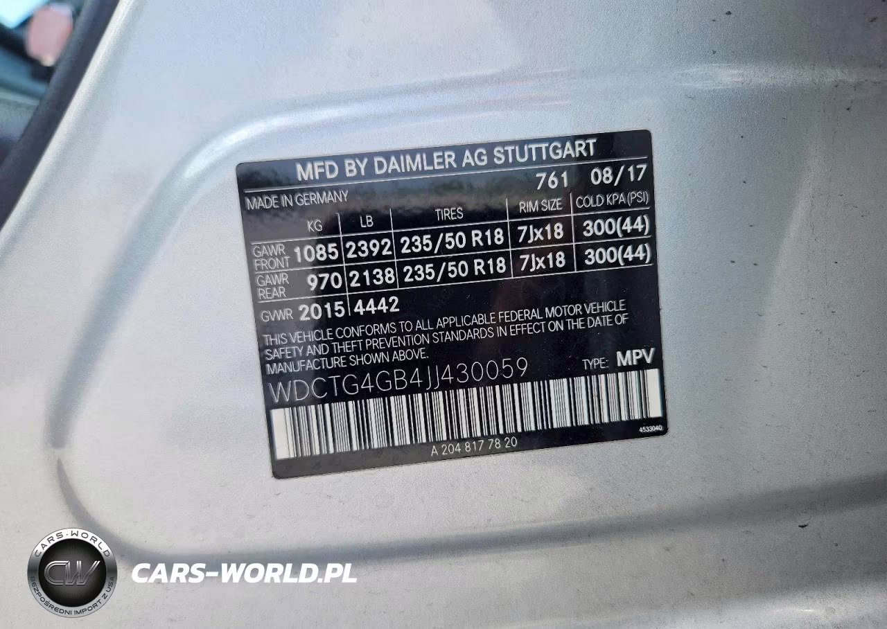 2018 Mercedes-Benz Gla 250 VIN:WDCTG4GB4JJ430059 - 14