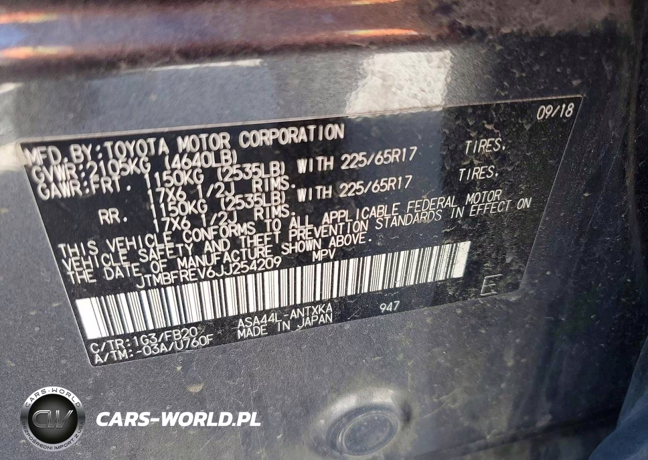 2018 Toyota Rav4 Le VIN:JTMBFREV6JJ254209 - 14