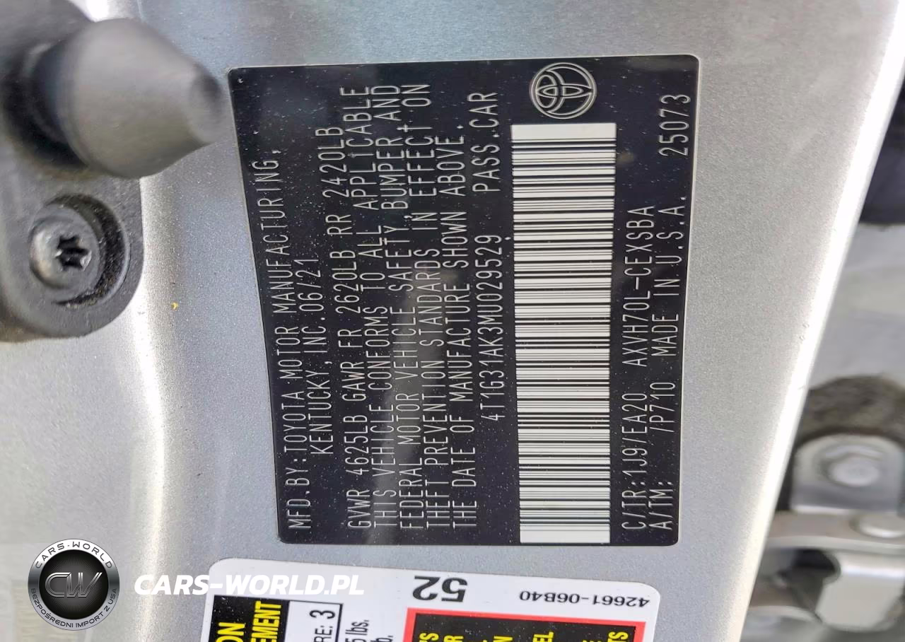 2021 Toyota Camry Se VIN:4T1G31AK3MU029529 - 12