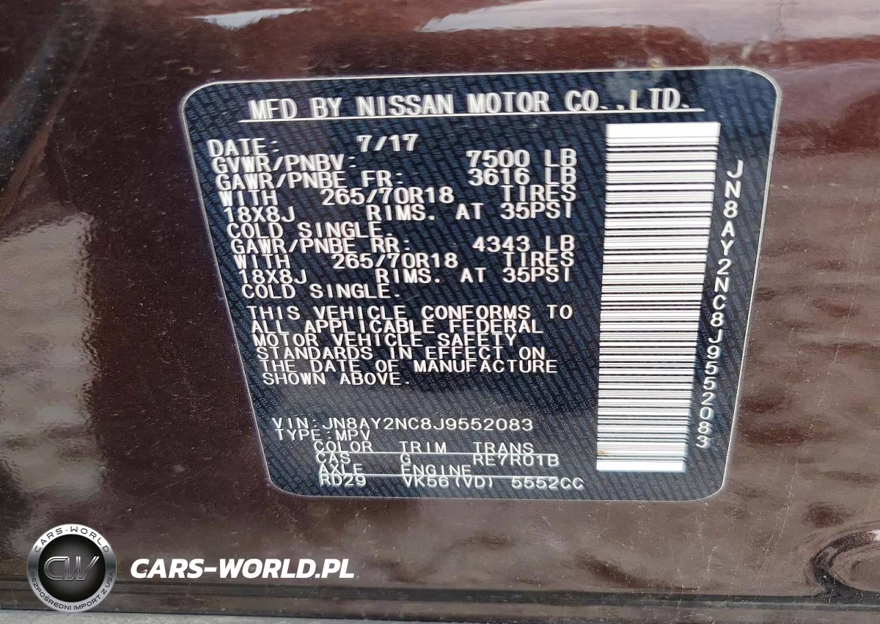 2018 Nissan Armada Sv VIN:JN8AY2NC8J9552083 - 13