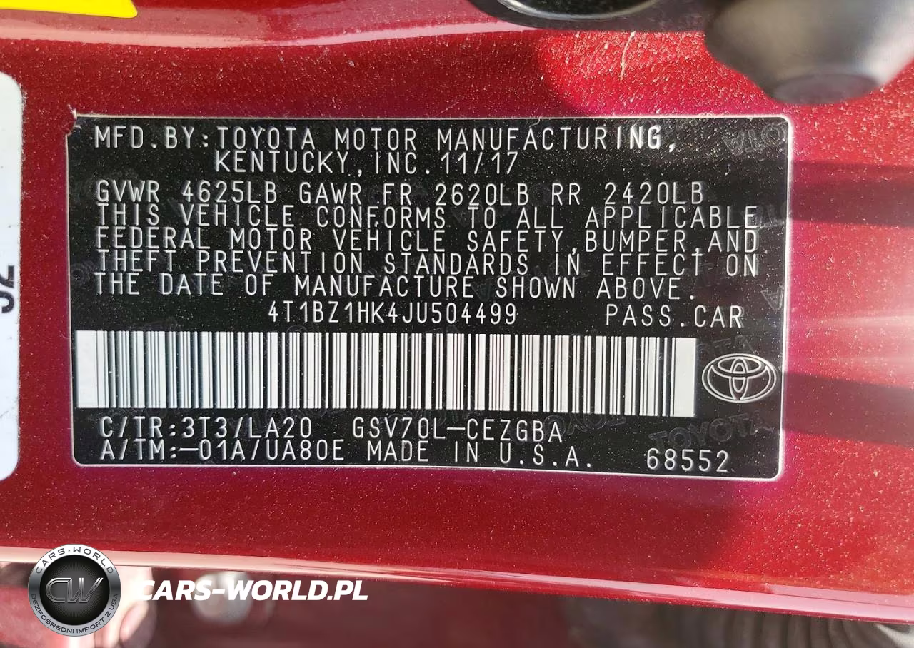 2018 Toyota Camry Xle V6 VIN:4T1BZ1HK4JU504499 - 13