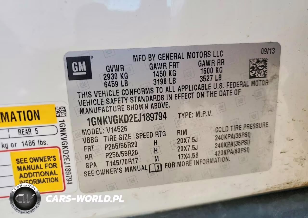 2014 Chevrolet Traverse Lt VIN:1GNKVGKD2EJ189794 - 13