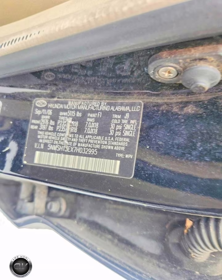 2007 Hyundai Santa Fe Se VIN:5NMSH13EX7H032995 - 13