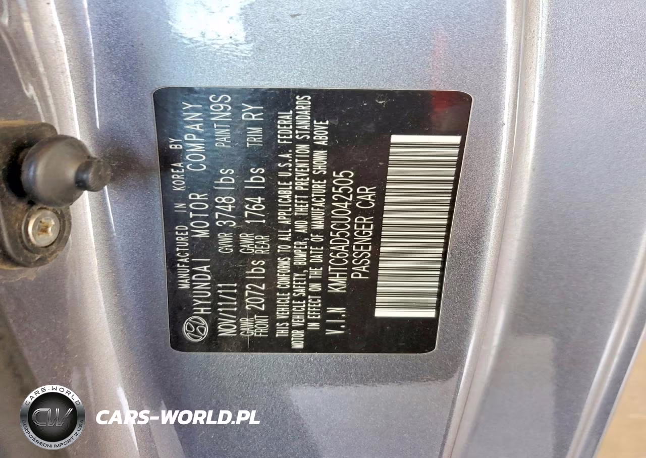 2012 Hyundai Veloster Base VIN:KMHTC6AD5CU042505 - 12