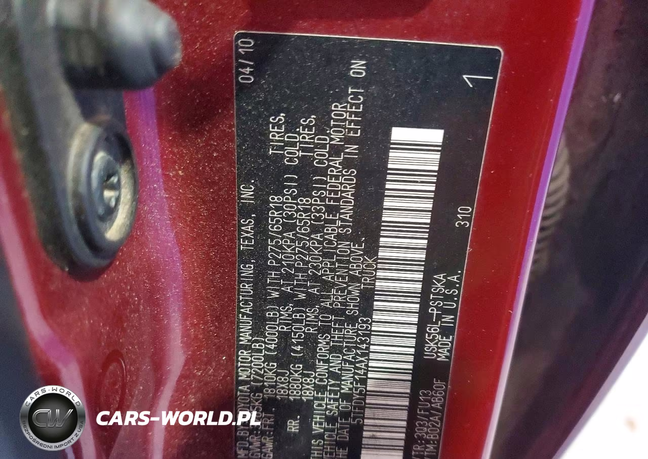 2010 Toyota Tundra Crewmax Sr5 VIN:5TFDY5F14AX143193 - 12