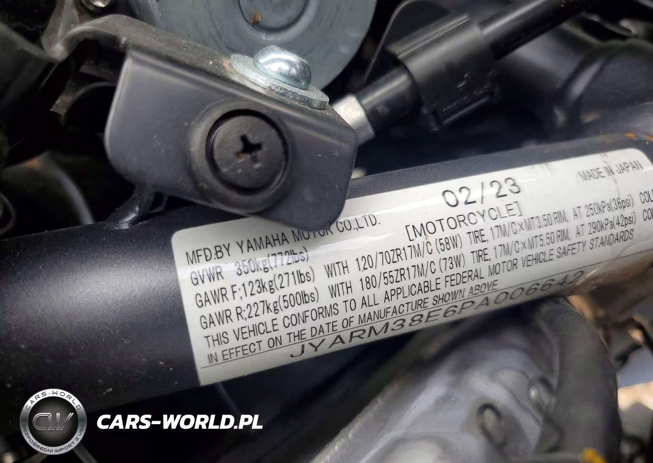 2023 Yamaha Yzfr7 VIN:JYARM38E6PA006642 - 9